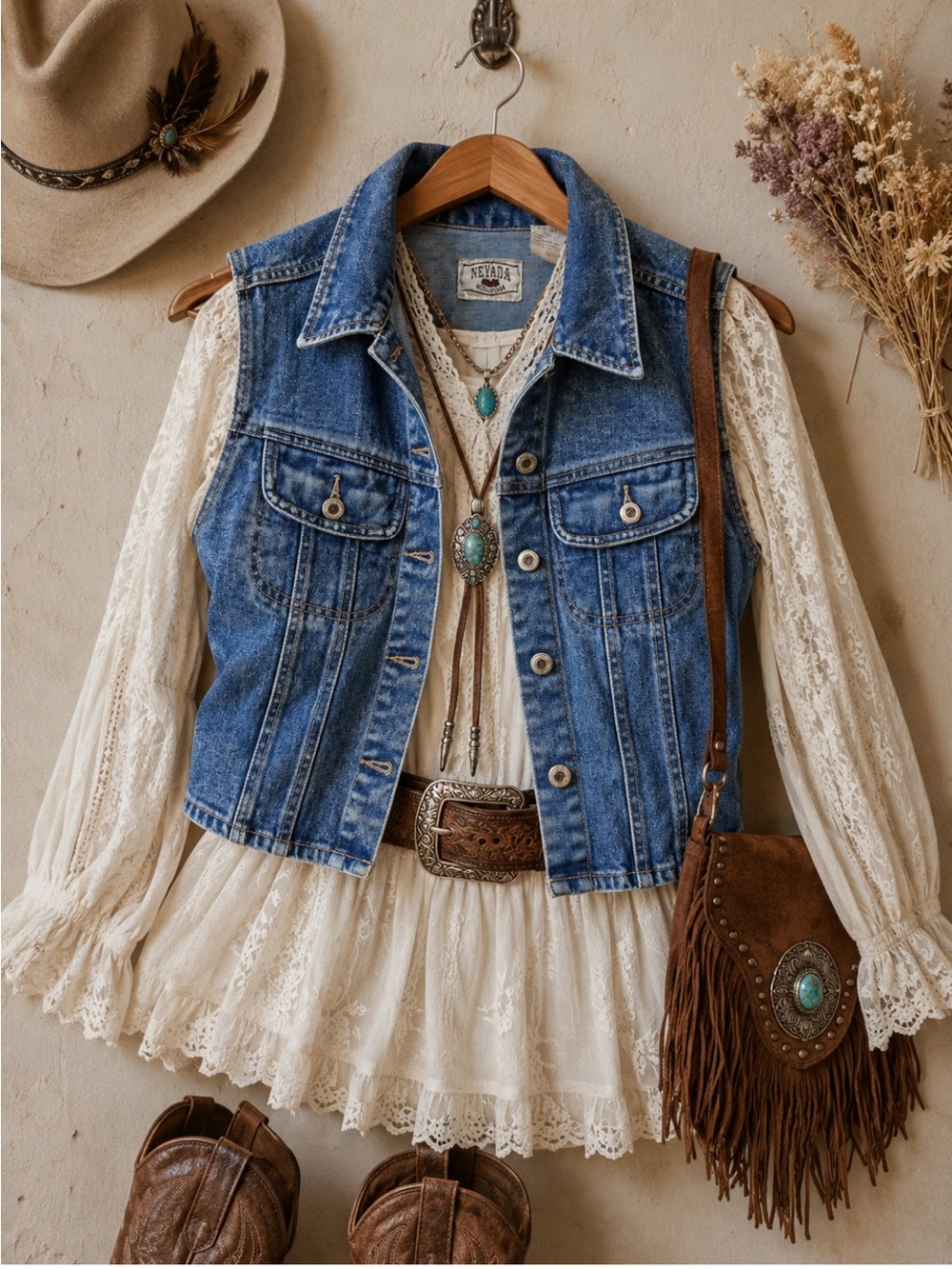 Beautiful 90’s Vintage Nevada Women's Blue Denim Vest Cotton Medium